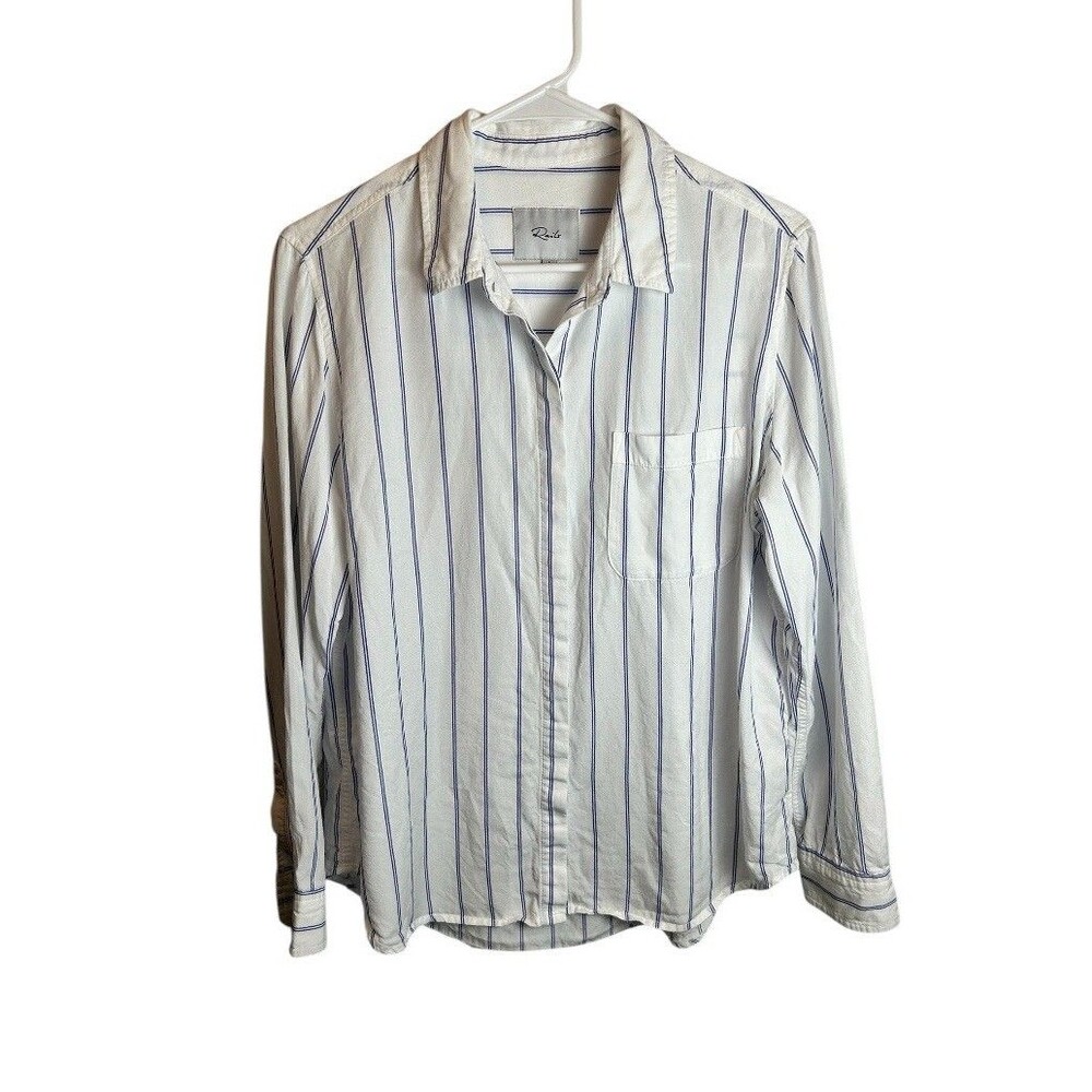Rails Hayden Cannon Stripe Button Down Shirt Blue White Size Large